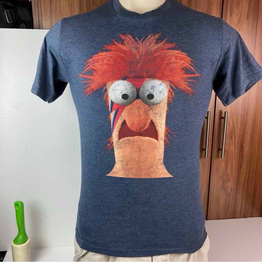 Disney Jim Henson Muppets Beaker Graphic T-shirt Mens S David Bowie album cover